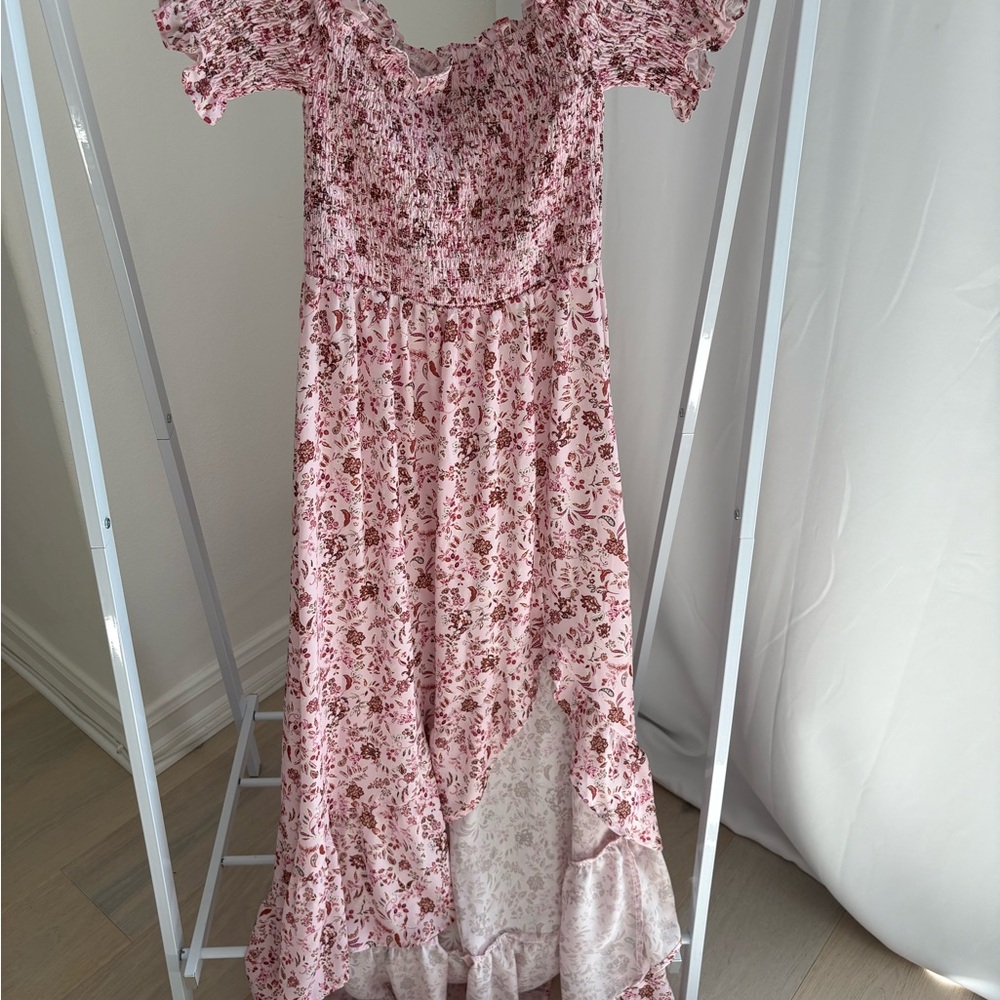 Francesca's Collections Pink and Cream Textured Top